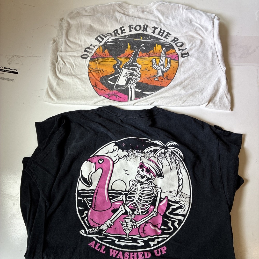Retrofit All Washed Up / One More for the Road Set of T-Shirts Size Men's L (M6)